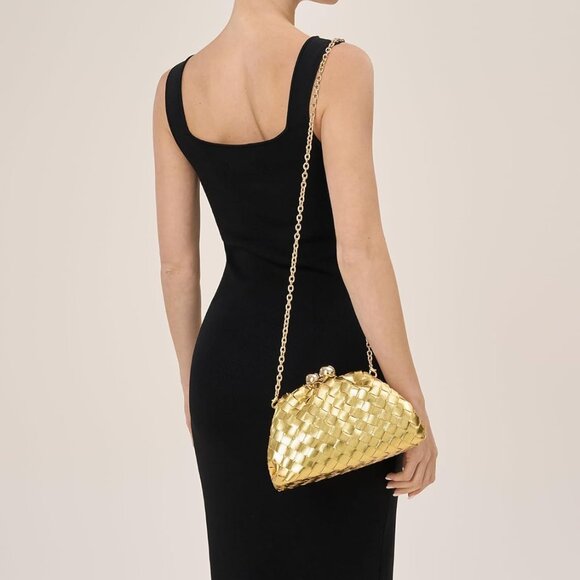 Dressy Woven Clutch Purses for Women Evening Wedding Formal Occasion,Dumpling Cr - Picture 4 of 7